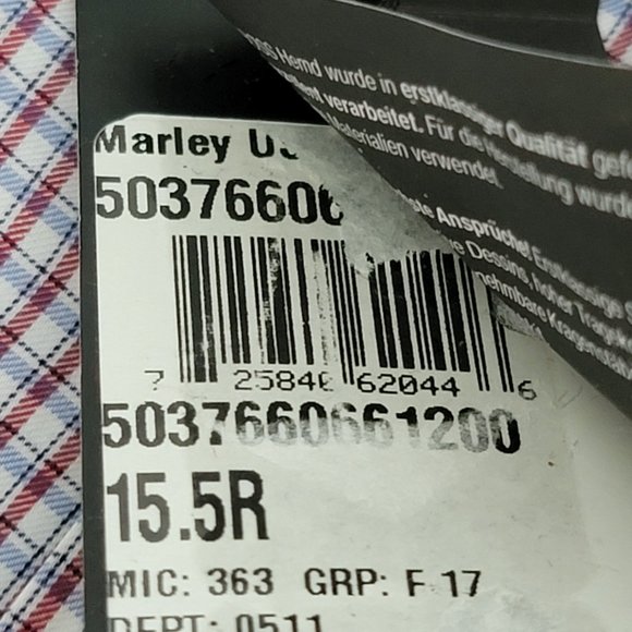 New Hugo Boss Mens Small Check Shirt Button Down Long Sleeve Sharp Fit 15.5 32/3 - Picture 8 of 13